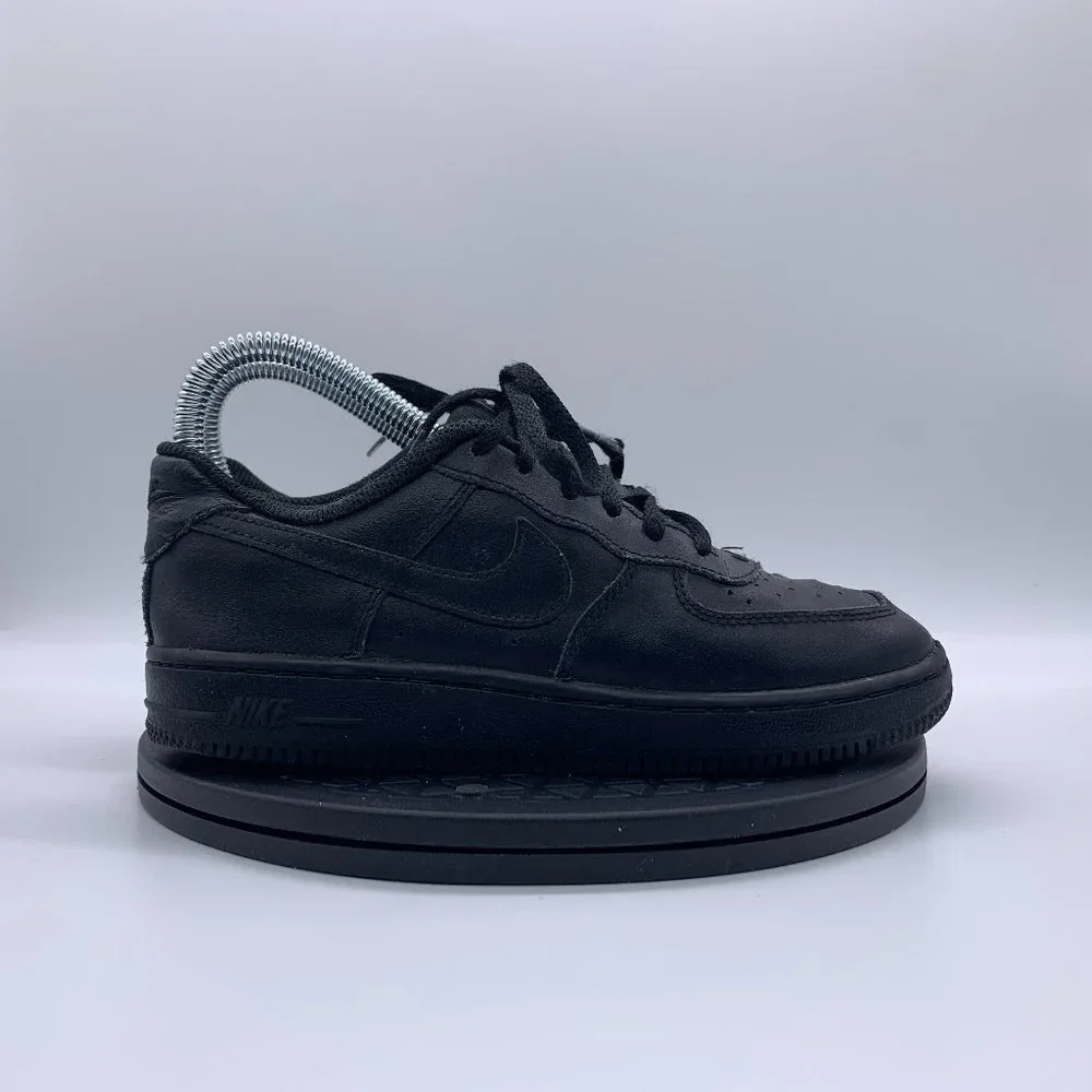 Boys Nike Air Force 1 Sneakers Triple Black Size 3_3